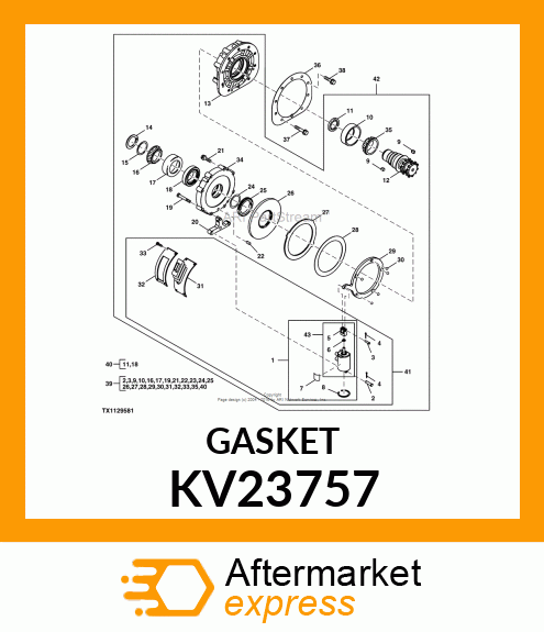 GASKET, BRAKE MOTOR TO CHAIN CASE B KV23757