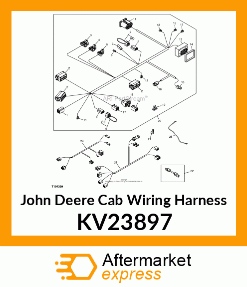 HARNESS, CAB WIRING ROPS HIGH FLOW KV23897