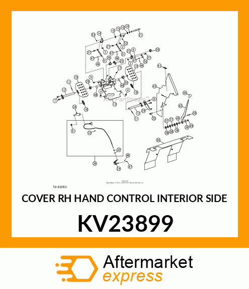 COVER RH HAND CONTROL INTERIOR SIDE KV23899