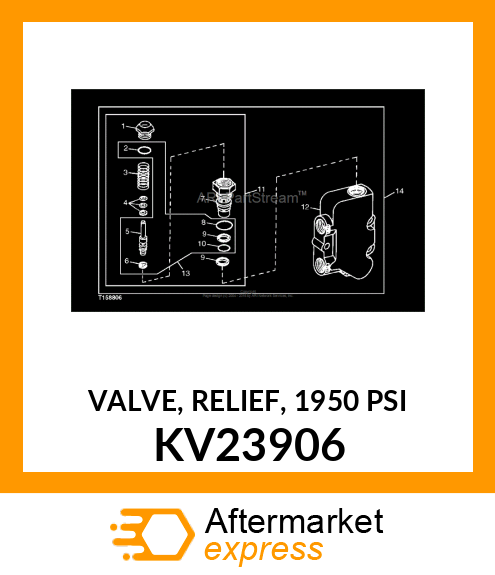 VALVE, RELIEF, 1950 PSI KV23906