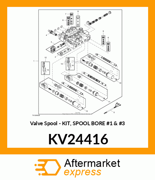 Valve Spool - KIT, SPOOL BORE #1 & #3 KV24416