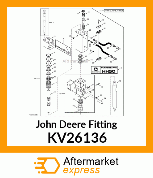 FITTING HYD, 37 DEG FLARE, O KV26136