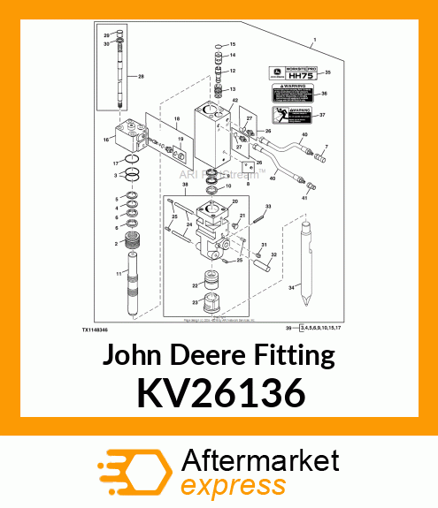 FITTING HYD, 37 DEG FLARE, O KV26136