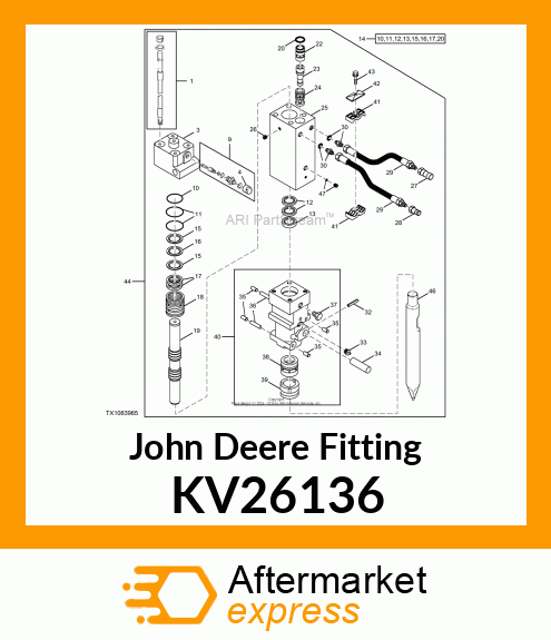 FITTING HYD, 37 DEG FLARE, O KV26136