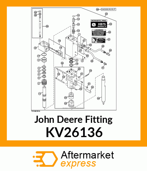 FITTING HYD, 37 DEG FLARE, O KV26136