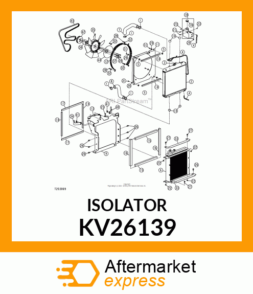 FOAM ISOLATOR, RAD TO RAD BRKT RAD KV26139