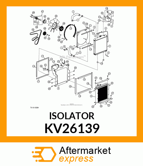 FOAM ISOLATOR, RAD TO RAD BRKT RAD KV26139