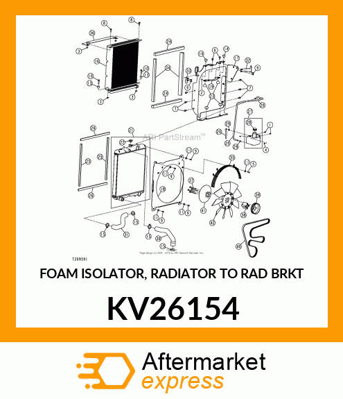 FOAM ISOLATOR, RADIATOR TO RAD BRKT KV26154