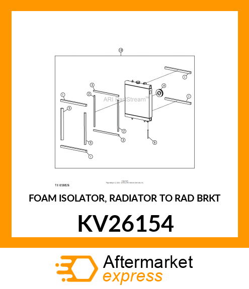 FOAM ISOLATOR, RADIATOR TO RAD BRKT KV26154