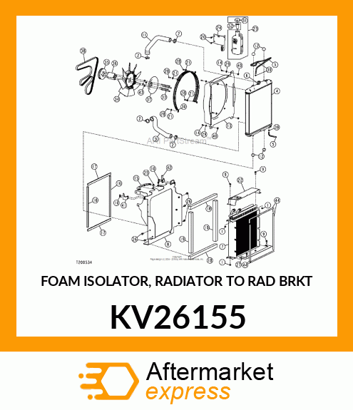 FOAM ISOLATOR, RADIATOR TO RAD BRKT KV26155