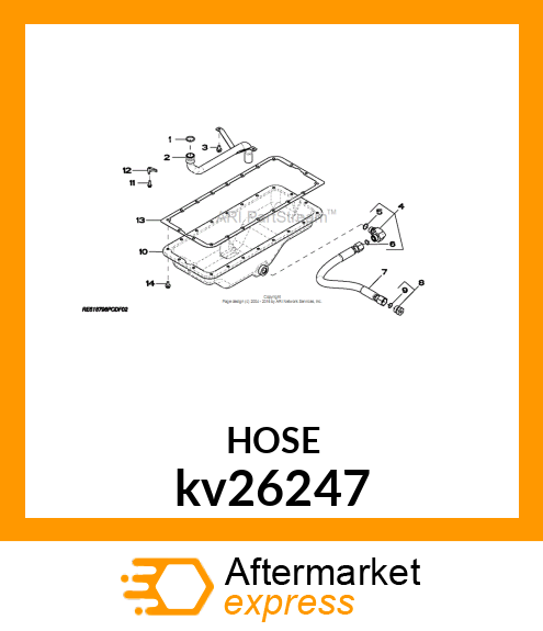 HOSE, ENGINE OIL DRAIN 324/328/332 kv26247