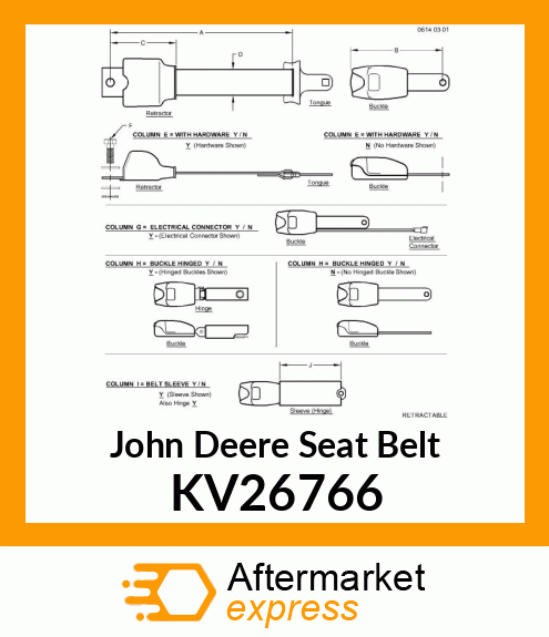 SEAT BELT, 2", NO SHOULDER KV26766