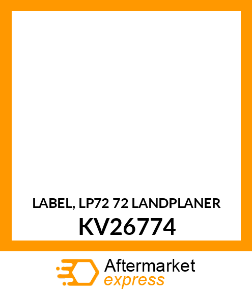 LABEL, LP72 72 LANDPLANER KV26774