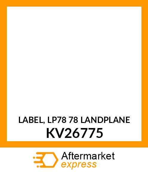 LABEL, LP78 78 LANDPLANE KV26775