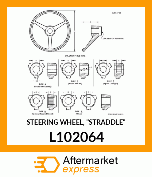 STEERING WHEEL, "STRADDLE" L102064