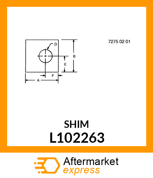 WASHER, SQUARE 0.5 THICK W/ HOLE 10 L102263