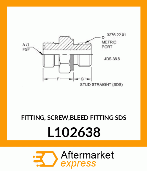 FITTING, SCREW,BLEED FITTING SDS L102638