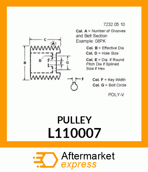 PULLEY,ALTERNATOR/8K L110007