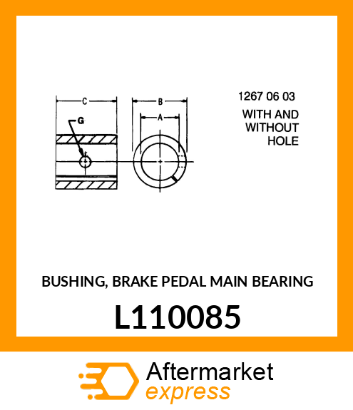 BUSHING, BRAKE PEDAL MAIN BEARING L110085