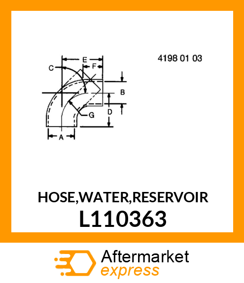 HOSE,WATER,RESERVOIR L110363