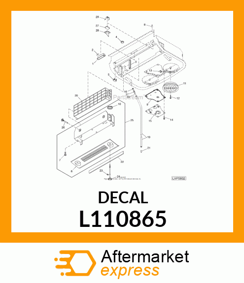 LABEL,A/C amp; HEATER L110865