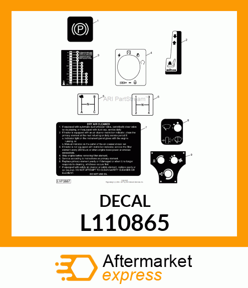 LABEL,A/C amp; HEATER L110865