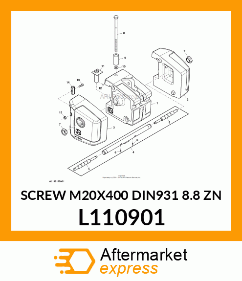 SCREW M20X400 DIN931 8.8 ZN L110901