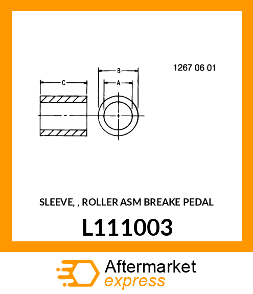 SLEEVE, , ROLLER ASM BREAKE PEDAL L111003