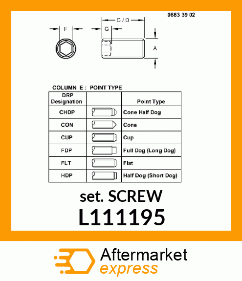 SET SCREW M10X10 L111195