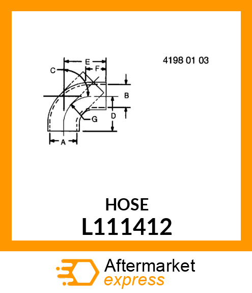 HOSE, FORMED (ID:12.7/OD:18.7) 55X1 L111412