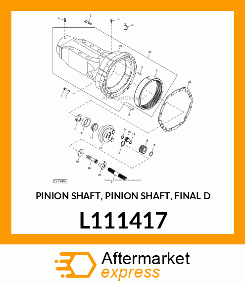 PINION SHAFT, PINION SHAFT, FINAL D L111417