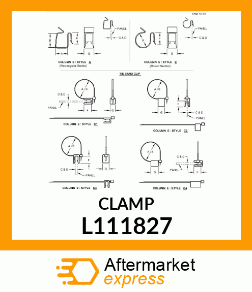 CLAMP, CLAMP, FUEL HOSE L111827