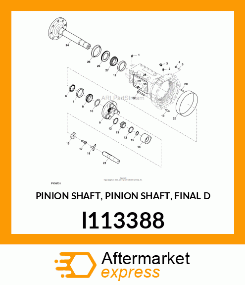 PINION SHAFT, PINION SHAFT, FINAL D l113388