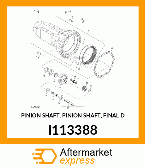 PINION SHAFT, PINION SHAFT, FINAL D l113388