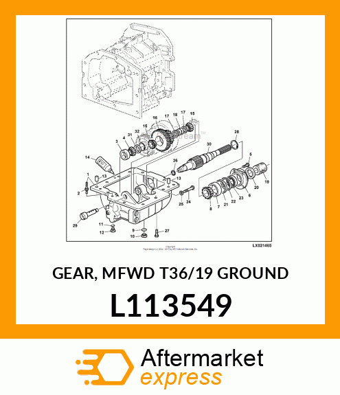 GEAR, MFWD T=36/19 (GROUND) L113549