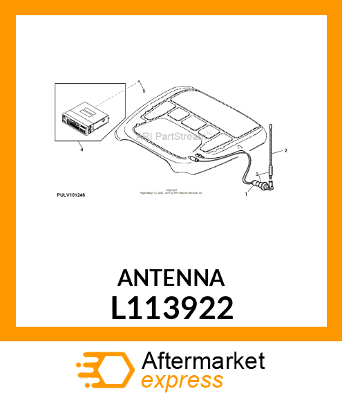 ANTENNA, REPLACEMENT SHORT STICK SUBS TO AL222926 L113922