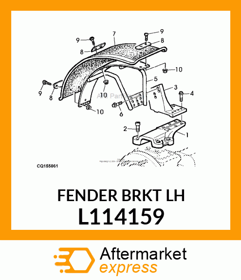 SUPPORT, FRONT FENDER RH.INSIDE OR L114159