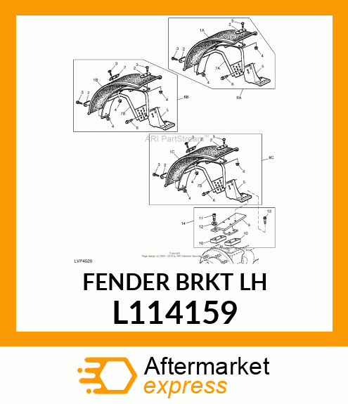 SUPPORT, FRONT FENDER RH.INSIDE OR L114159