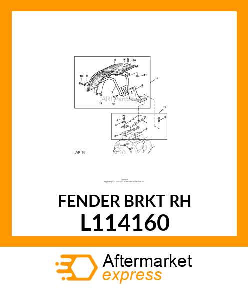 SUPPORT, FRONT FENDER RH.OUTER OR L114160