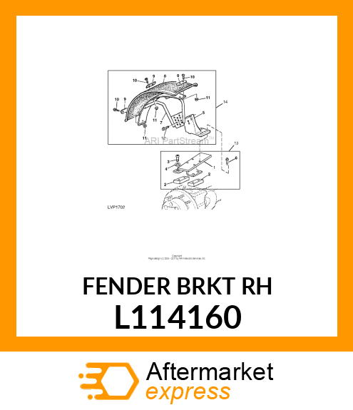 SUPPORT, FRONT FENDER RH.OUTER OR L114160