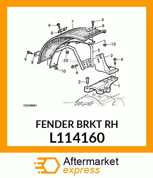 SUPPORT, FRONT FENDER RH.OUTER OR L114160