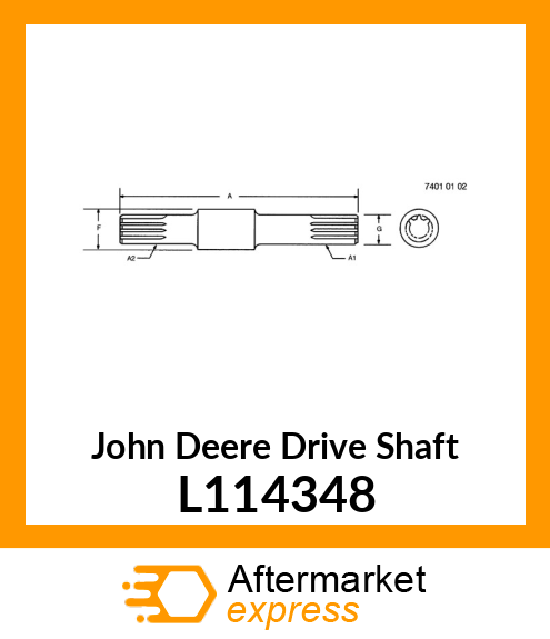 OUTPUT DRIVE SHAFT W/ SPLINE, T=6 L114348