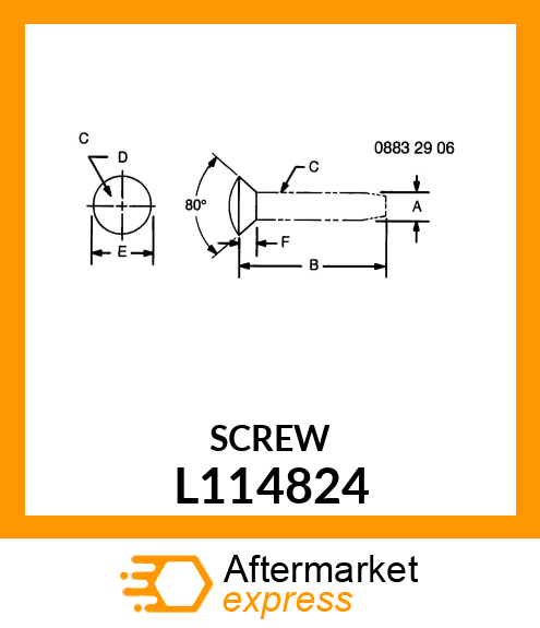 RAISED COUNTERSUNK HEAD SCREW L114824