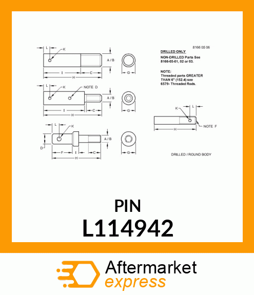 PIN (DIA. 30) W/ THREAD L114942