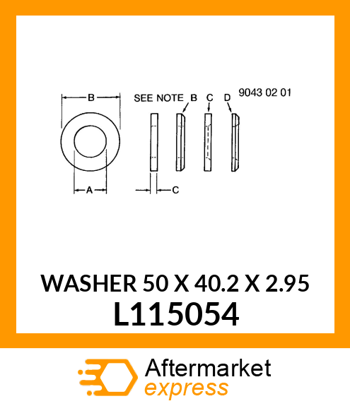 WASHER 50 X 40.2 X 2.95 L115054