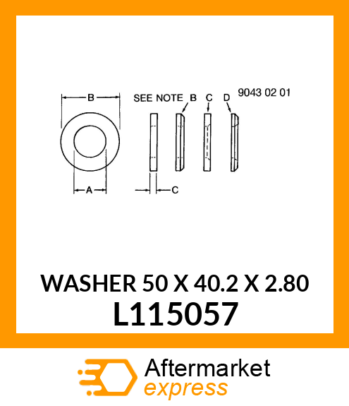 WASHER 50 X 40.2 X 2.80 L115057