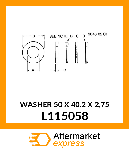 WASHER 50 X 40.2 X 2,75 L115058