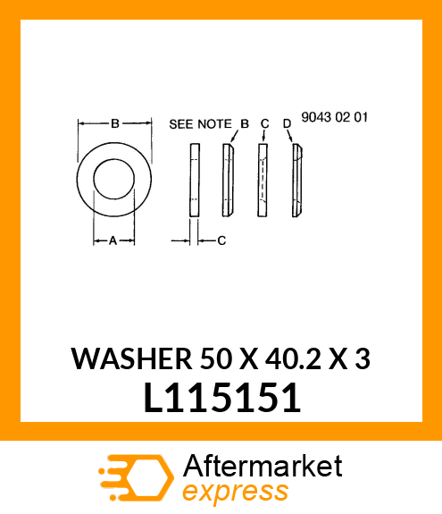 WASHER 50 X 40.2 X 3 L115151