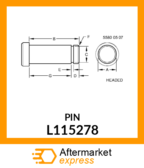 PIN, HOOD GUIDE L115278