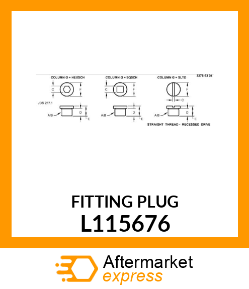 PLUG, FITTING M50X2 L115676